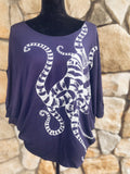 Octopus ‘Psychic Tendrils’ Screenprinted Batwing Women’s Top