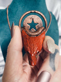 Red Jasper Unisex Wolf & Star Talisman