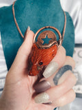 Red Jasper Unisex Wolf & Star Talisman