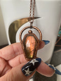 GOLDEN LABRADORITE COFFIN PENDANT
