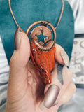 Red Jasper Unisex Wolf & Star Talisman