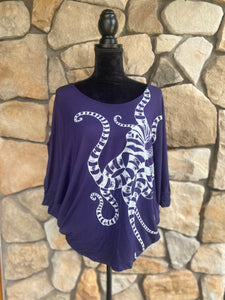 Octopus ‘Psychic Tendrils’ Screenprinted Batwing Women’s Top