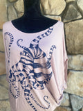 Octopus ‘Psychic Tendrils’ Screenprinted Batwing Women’s Top