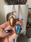 GOLDEN LABRADORITE COFFIN PENDANT