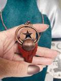 Red Jasper Unisex Wolf & Star Talisman