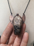 ‘Mystic Priestess’ Palm Root Agate Coffin pendant