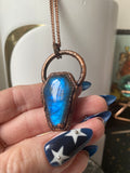 BLUE LABRADORITE COFFIN PENDANT