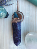 ‘Galactic Goddess’ Lepidolite & Blue Apatite pendant