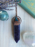 ‘Galactic Goddess’ Lepidolite & Blue Apatite pendant