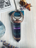 Rainbow Fluorite & Mystic Quartz ‘Cosmic Witch’ pendant