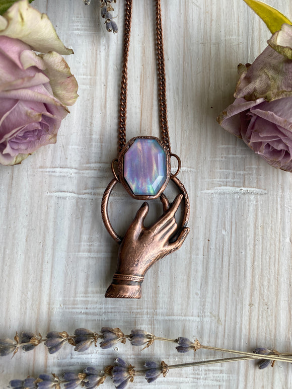 ‘Touched by a Mystic’ Aurora Opal pendant