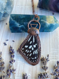 Blue Tiger Butterfly wing pendant