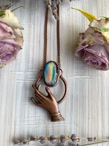 ‘Touched by a Mystic’ Aurora Opal pendant