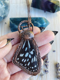 Blue Tiger Butterfly wing pendant