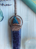 ‘Galactic Goddess’ Lepidolite & Blue Apatite pendant