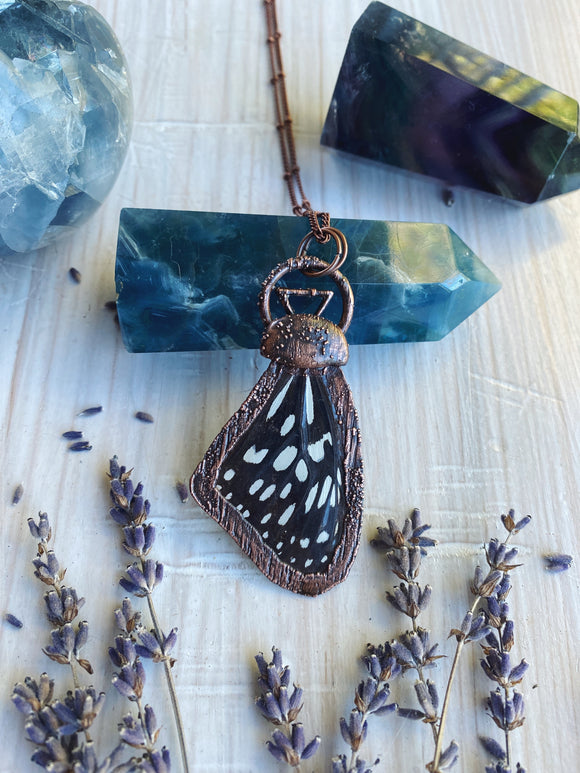 Blue Tiger Butterfly wing pendant