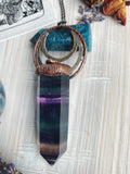 Rainbow Fluorite & Mystic Quartz ‘Cosmic Witch’ pendant