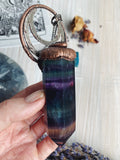 Rainbow Fluorite & Mystic Quartz ‘Cosmic Witch’ pendant