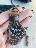 Blue Tiger Butterfly wing pendant